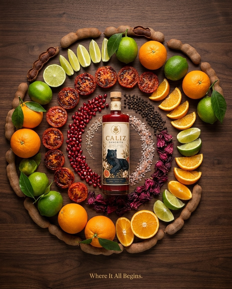 CALIZ sangrita and fresh ingredients
